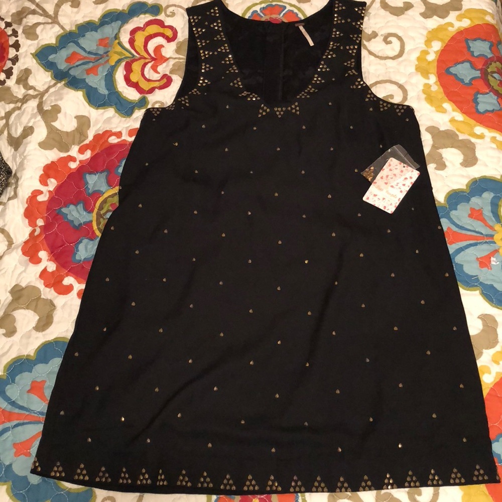 NWT Free People Black Studded Dress